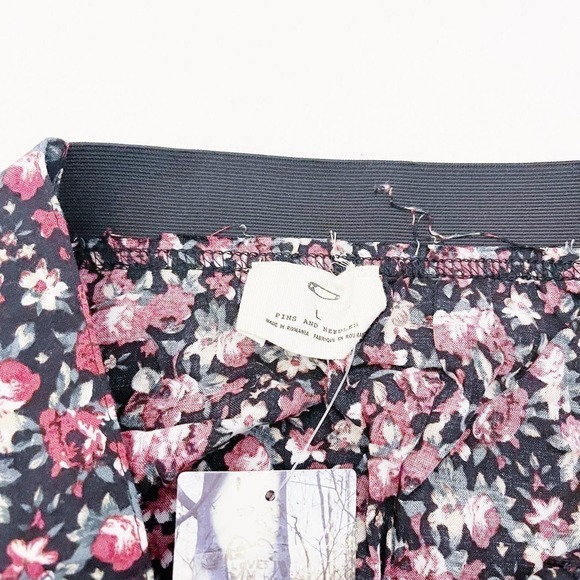 Anthropologie Flower Print Flared Skirt SZ L - Picture 7 of 7